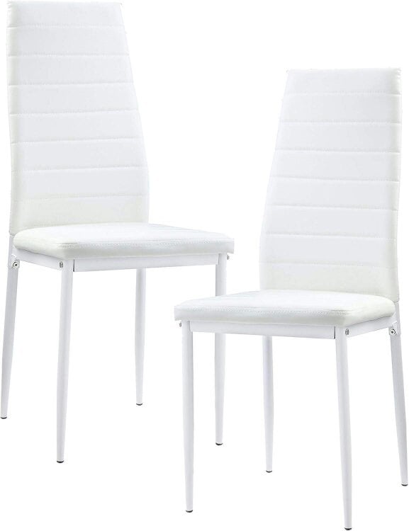 Kosy Koala Modern Round Dining Table Set With 4 White Faux Leather Chairs Dining Room Furniture