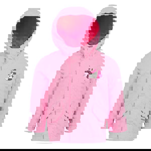 Regatta Childrens/Kids Luna The Unicorn Waterproof Jacket - Sweet Pink - 