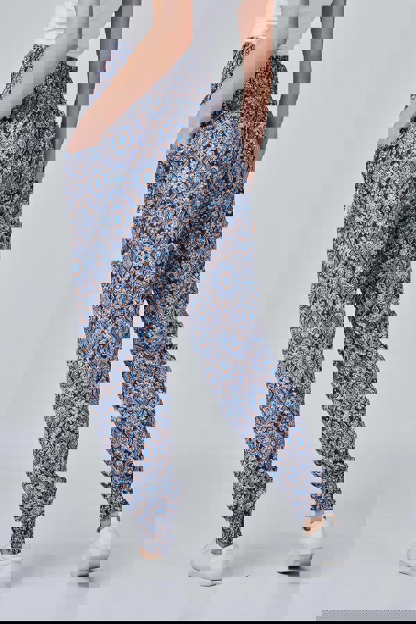 Navy | Mosaic Print Harem Pants