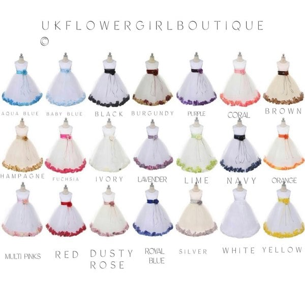 Colour Options for White Satin Kenza Dresses