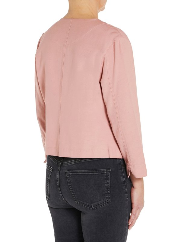 PennyPlain Linen Blend Crop Jacket - Dusk
