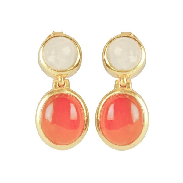 Lila Rasa Red Carnelian And Moonstone Earring