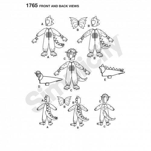 Simplicity Sewing Pattern 1765, Costumes for Kids, Pets, Teenagers, Ages: 3-4-5-6-7-8 - Intermediate