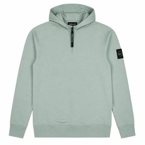 Marshall Artist Stanford Quarter Zip Hoodie Sage