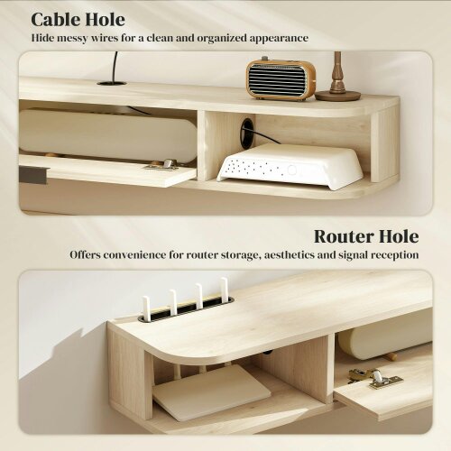 Wyld Haus Avalani 120cm Natural Finish Floating TV Unit For Screens Up To 50 Inches