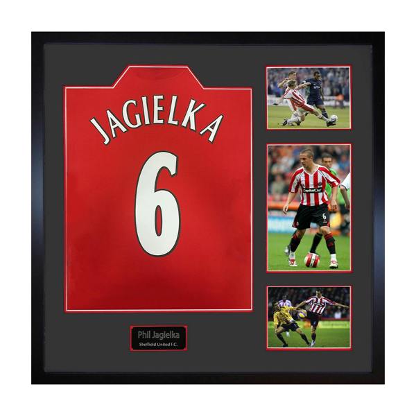 Phil Jagielka Signed Sheffield United Shirt Elite Frame