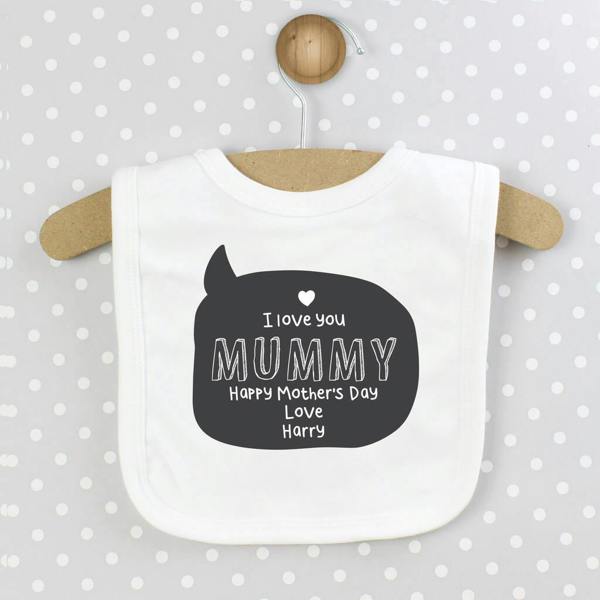 Personalised Speech Bubble Bib - close-up detail