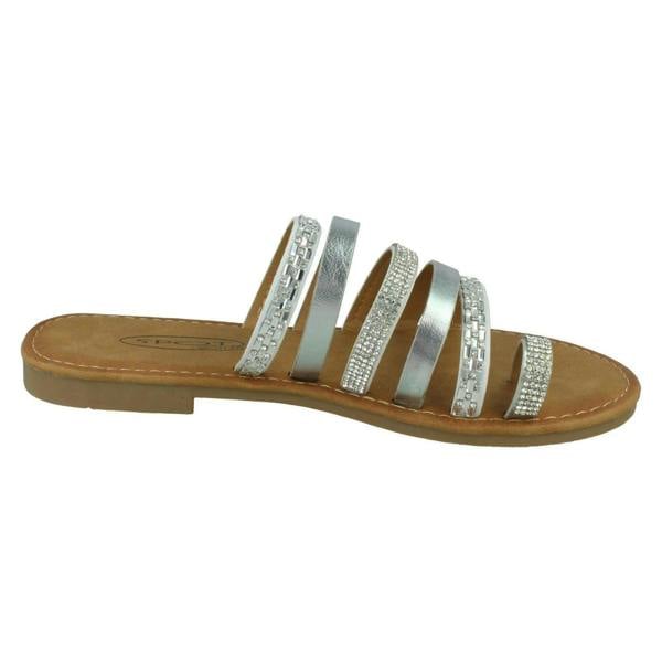 Spot On Ladies Spot On Flat Strappy Sandals F00262
