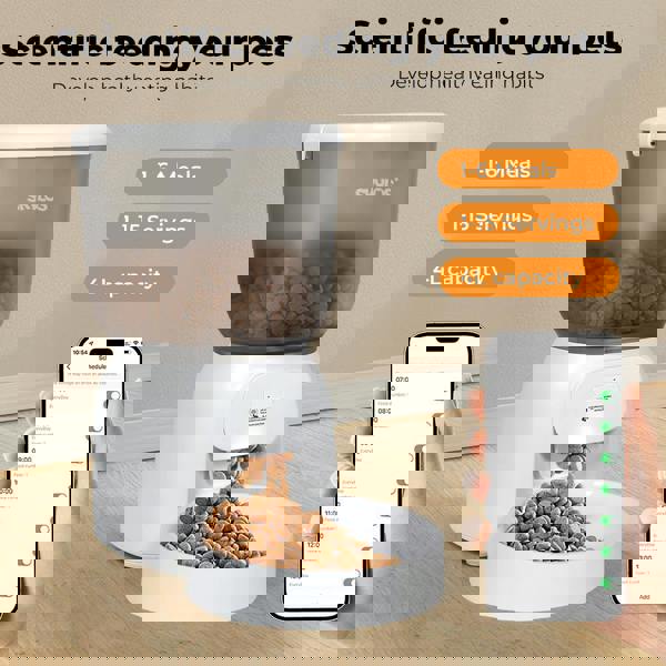 Skylos 4L Automatic Pet Feeder Wifi Auto Smart Dog Cat Food Dispenser Timer Feed