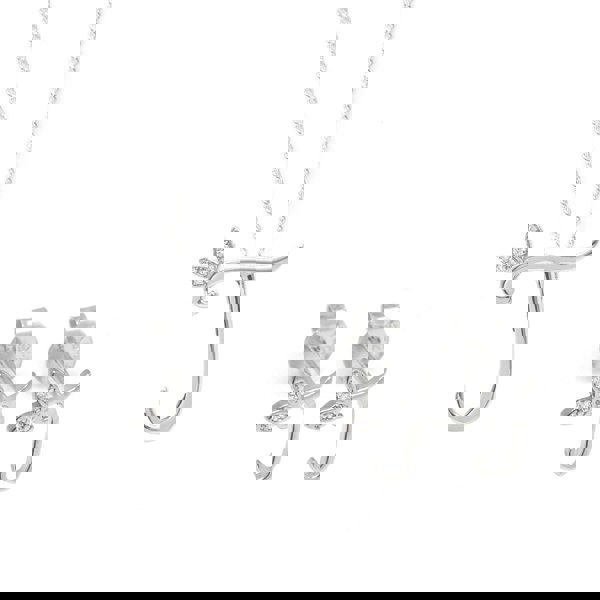 Say It With Winged Initial Earring Gift Set - Silver