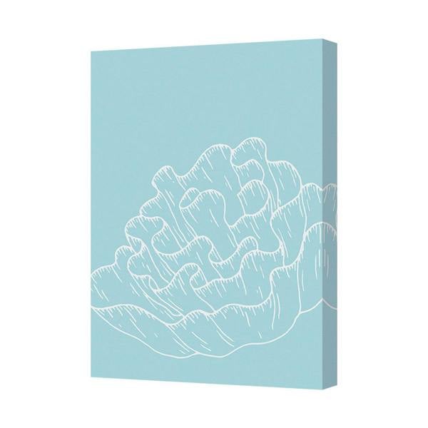 Benjamin Tate Design Blue Coral Canvas Wall Art Print for Ocean Inspired Decor