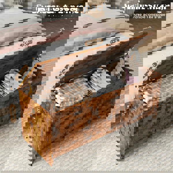 Levede Storage Chest Wooden Bench Blanket Organizer Box Toy Cabinet Large 100cm