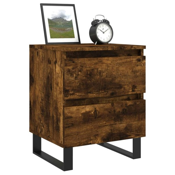 Berkfield Bedside Cabinet Smoked Oak 40x35x50 cm Engineered Wood
