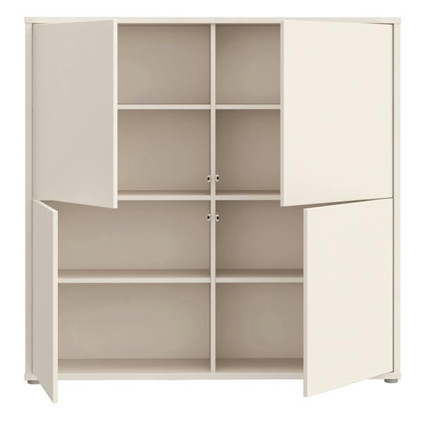 Furniture To Go Alice Springs 4 Door Large Storage Cabinet with Push-to-Open Doors in Sand