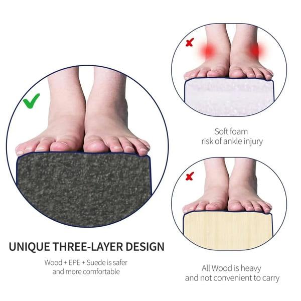 Blue balance beam with soft foam top surface for safe foot contact