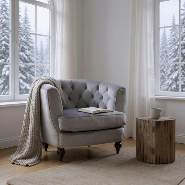 86CM LEAD COLOUR VELVET ARMCHAIR