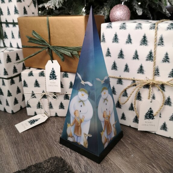 Samuel Alexander 35cm Battery Operated Laser Pyramid Christmas Decoration - The Snowman and Friends