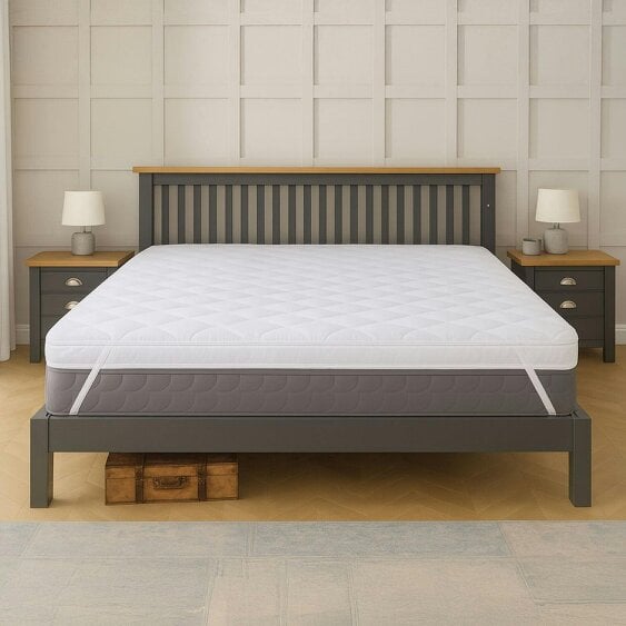 Neo Super King Mattress Topper Soft Memory Foam Plush Bounce Fibre Breathable Diamond Quilted Fabric AntiSlip Corner Straps Secure Fit All Bed Sizes