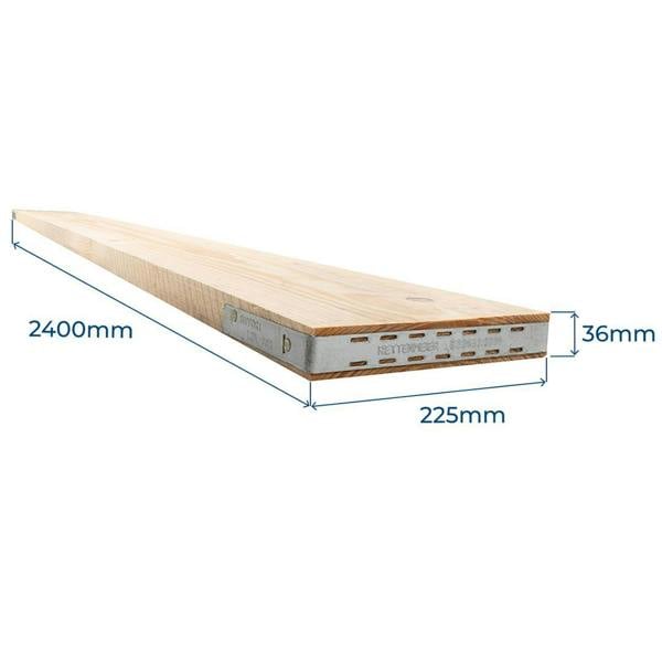 Snowdon Timber Banded Scaffold Board (T) 36mm (W) 225mm (L) 2.4m