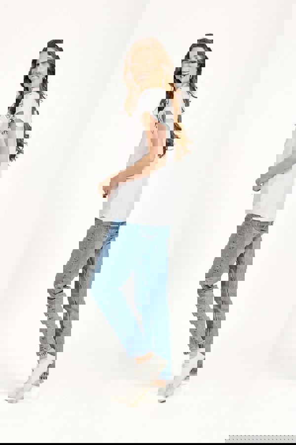 Embellished Glitter Leaf Print Top