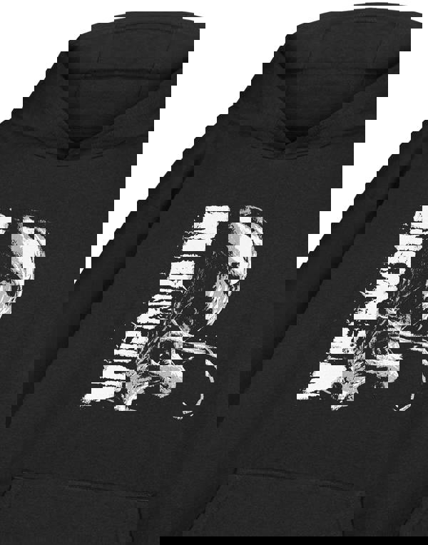 Marvel Mens Black Black And White Hoodie