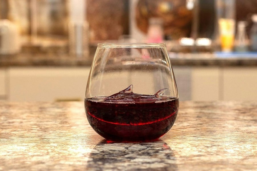 OLIPHANT Shark in a Glass Drinking Glass