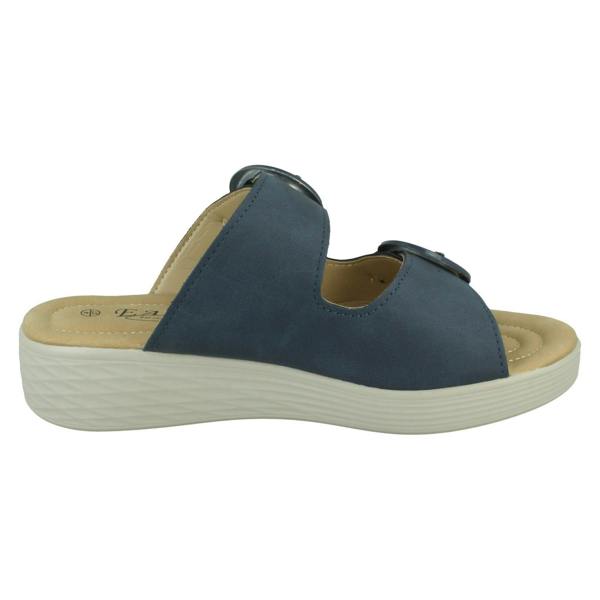 Eaze Ladies Eaze Low Wedge Mule Sandal with Twin Buckle Strap F12077