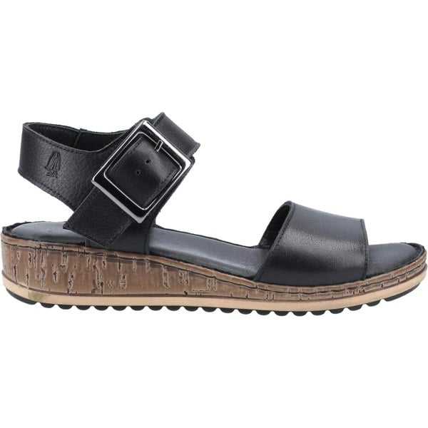 Hush Puppies Ellie Wide Leather Women's Black Sandals