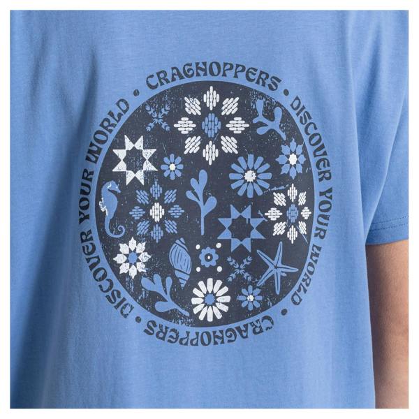 Craghoppers Womens/Ladies Yago Sea Floral Back Print Short-Sleeved T-Shirt - Vinca Blue - 