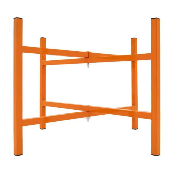 Bright orange mortar board stand, 500mm high, featuring a sturdy, cross-braced design for stability and support in various applications