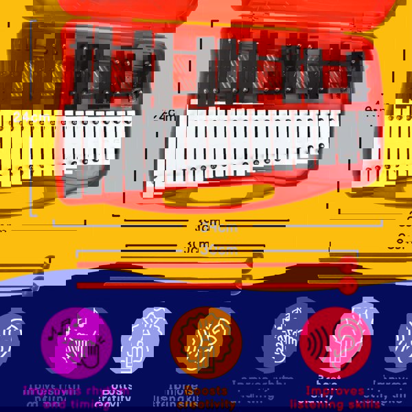 A-Star 25 Note Chromatic Glockenspiel Tuned Percussion#Colour_Red