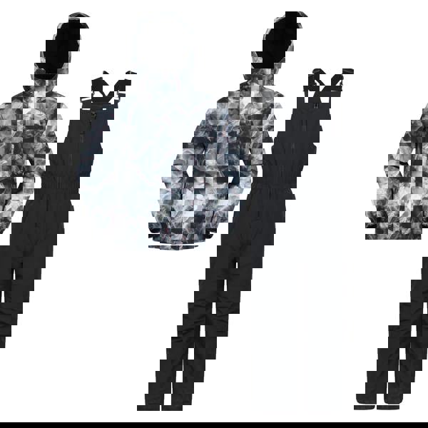 Mountain Warehouse Kids Polar Zone Printed Jacket & Salopettes Set - Dark Grey