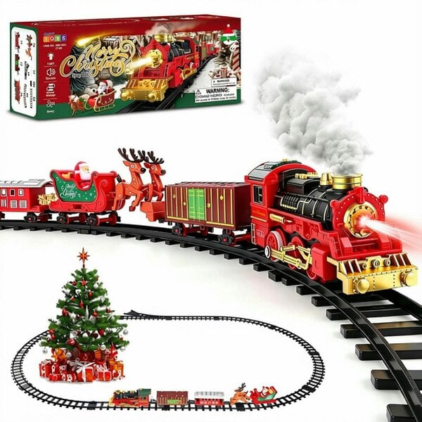 deAO Toys deAO Christmas Steam Train Set Red