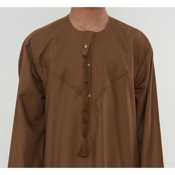 HM11 - Boy's Thobe Emirati Omani Bobble Button String Tassel - Camel - Thobez - 10