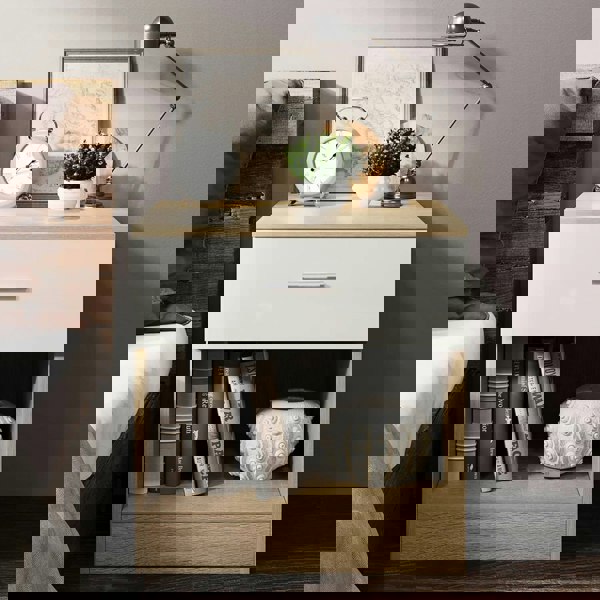 Comfy Living High Gloss Bedroom Furniture 3 Piece Trio Set Wardrobe Chest Bedside