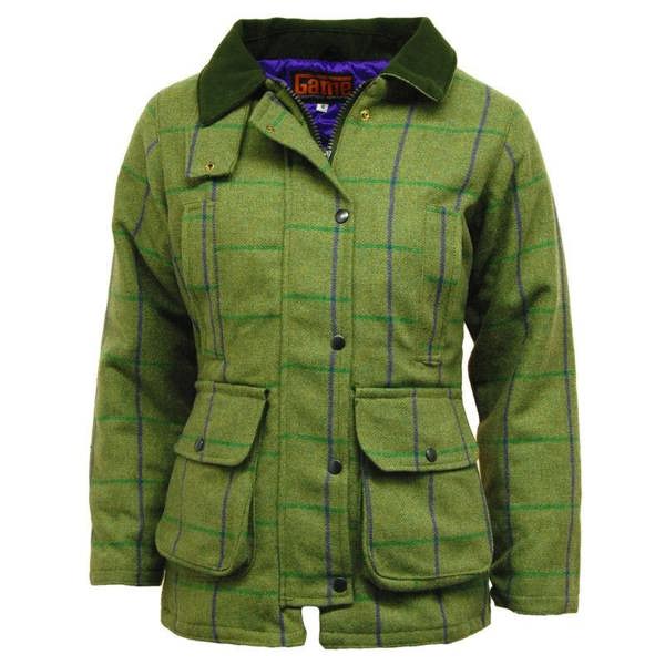 Ladies Game Abby Tweed jacket, a light green tweed shooting jacket for ladies