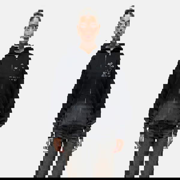 Good For Nothing Black Spray Effect Relaxed Zip Through Hoodie - Black Image 1