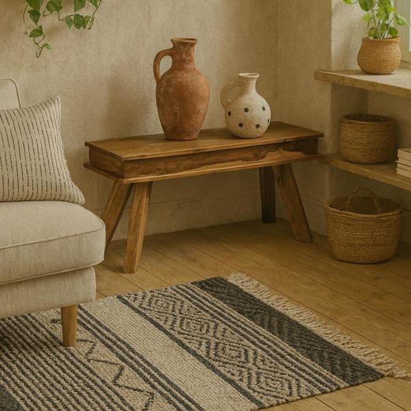 Wyld Haus New York 100cm Natural Sheesham Wood Dining Bench