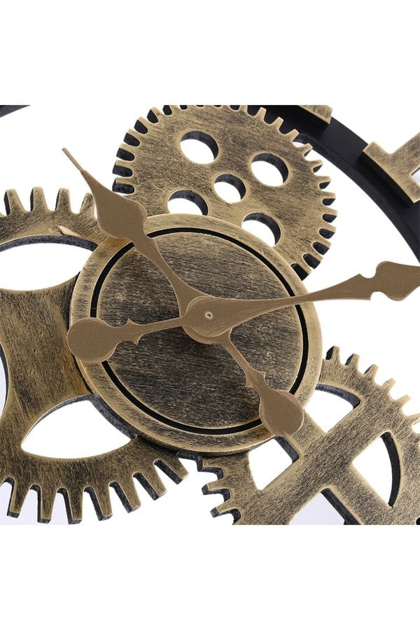 Living and Home 58cm Dia Industrial Gear Roman Numeral Wall Clock