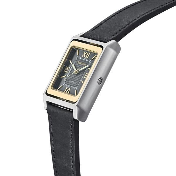Heritor Automatic Esteban Leather Band Watch - Black/Gold/Silver - HERHS4202