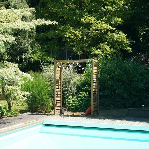 Cerland Ling Z Flat Top Garden Arch 2.14m Pressure Treated Slatted Wooden Arch