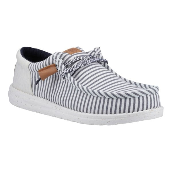 HEYDUDE Wally Funk Nu Prep Cotton Men's Princess Blue/Wood Ash Moccasins Shoes