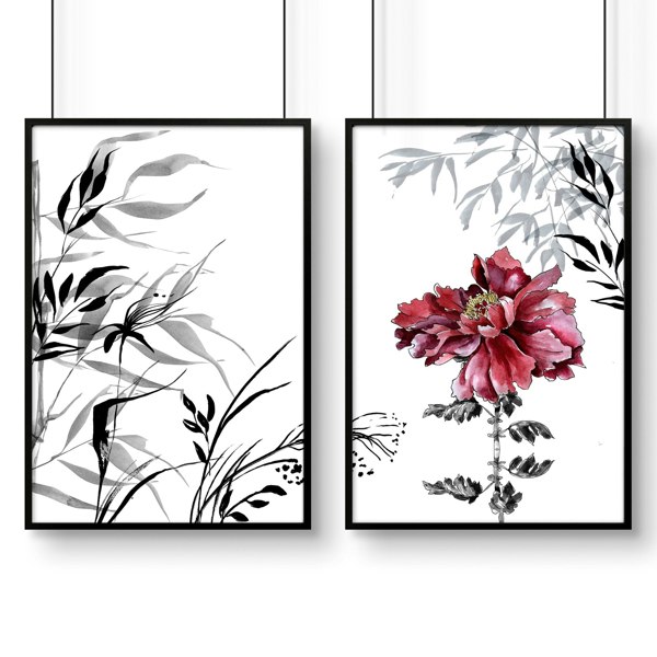 Art decor for walls | set of 2 Japanese wall art prints for bedroom