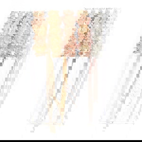 fabric flower garlands in blush, white and champagne colours