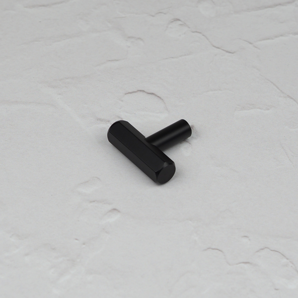 Handle & Home Matt Black Hexagon T-Bar Handles and Coordinatig Knob