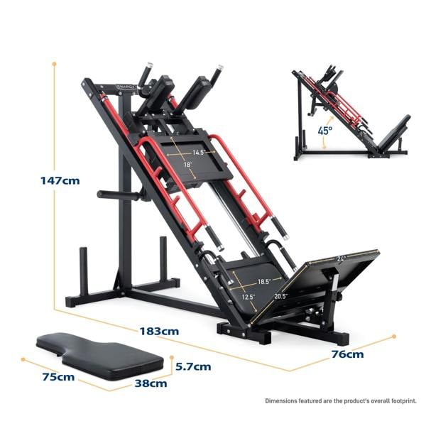 Marcy Leg Press & Hack Squat 136kg Resistance MWM0418
