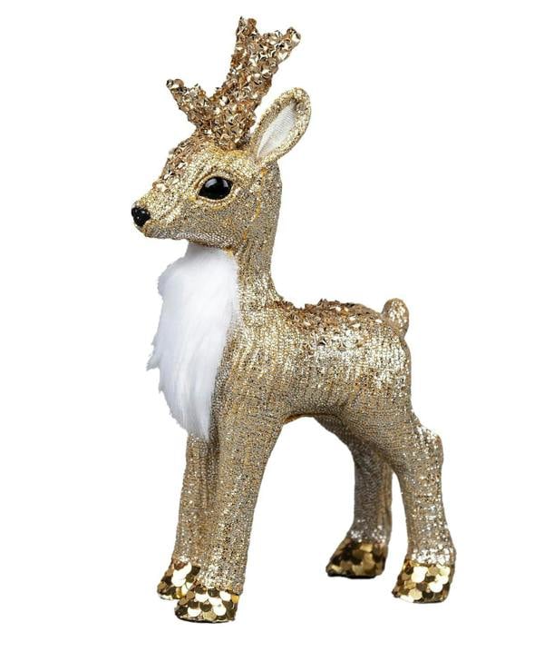 22cm Gold Reindeer Christmas Figurine for Festive Home Display and Seasonal Decorating image 9