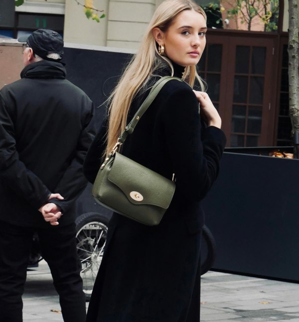 Apatchy London The Maddie Midi Leather Handbag - Olive