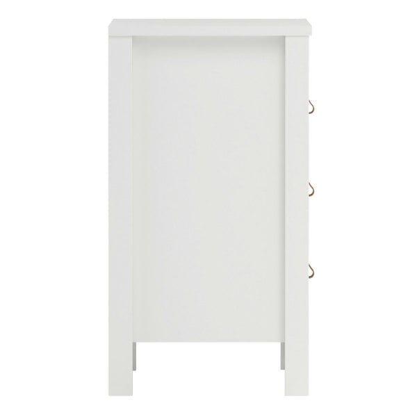 Furniture To Go Barcelona Bedside Table 3 Drawers in White
