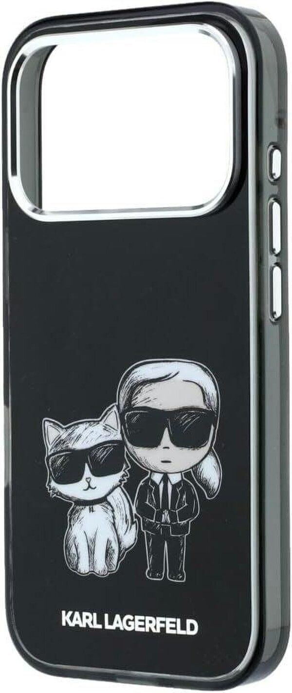 Karl Lagerfeld IML Karl & Choupette Bodies Sketch Print Case with MagSafe for iPhone 17/18 Pro 6.3" Black - KLHMP18L6HKCIDK